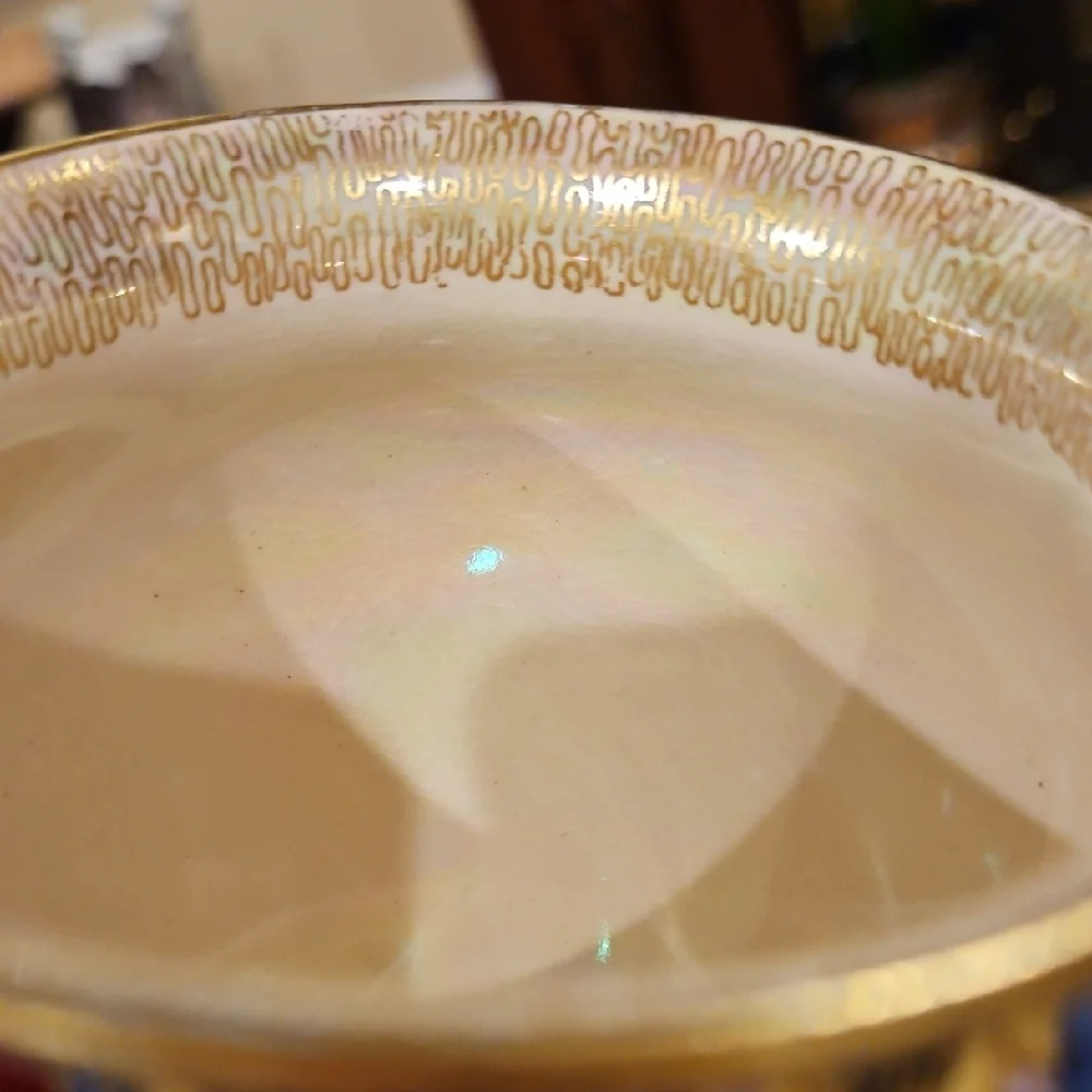 Exquisite Vintage Crown Devon Fieldings Art Deco 'Fairy Castle' Gold Gilded Vase